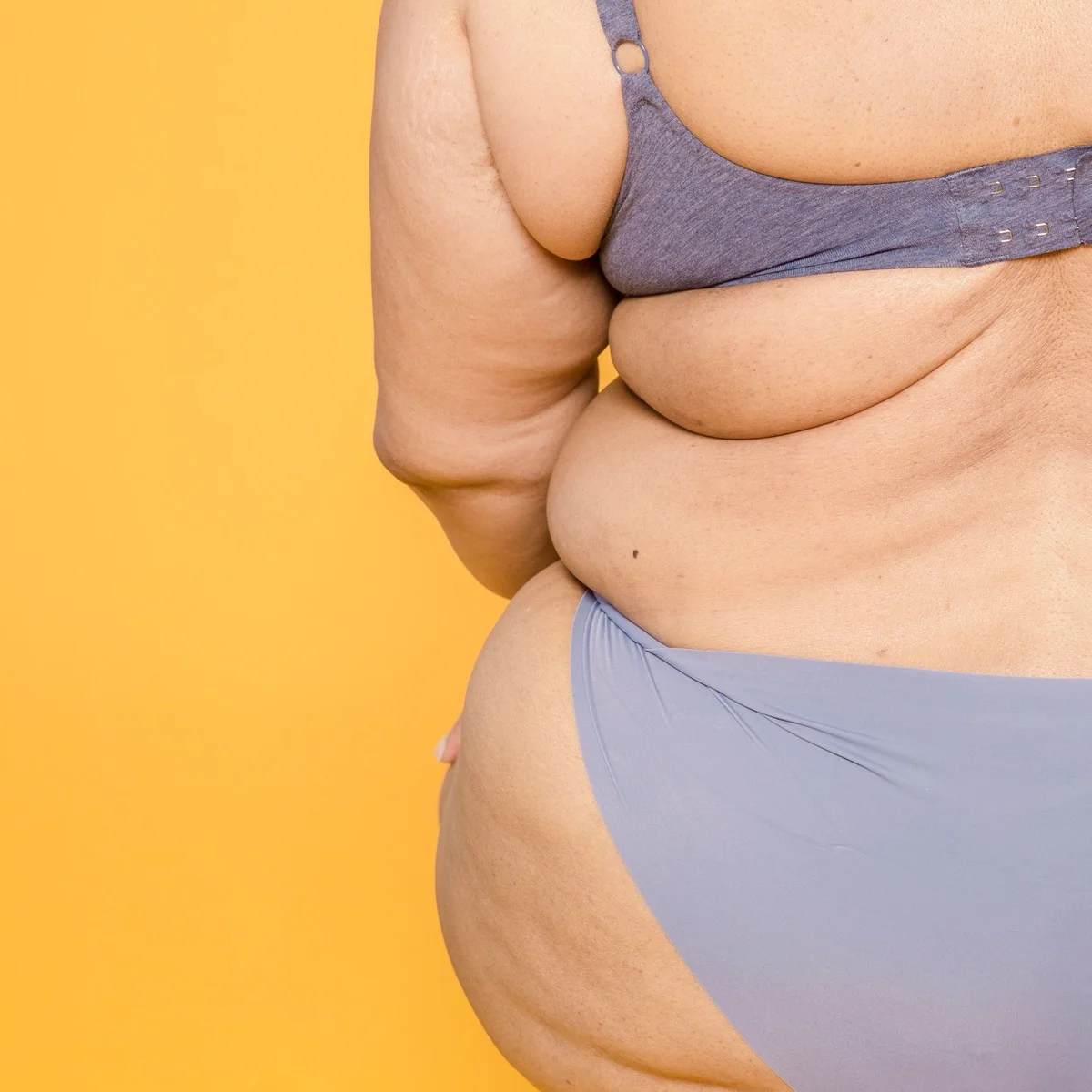 Midsection showing visceral fat distribution
